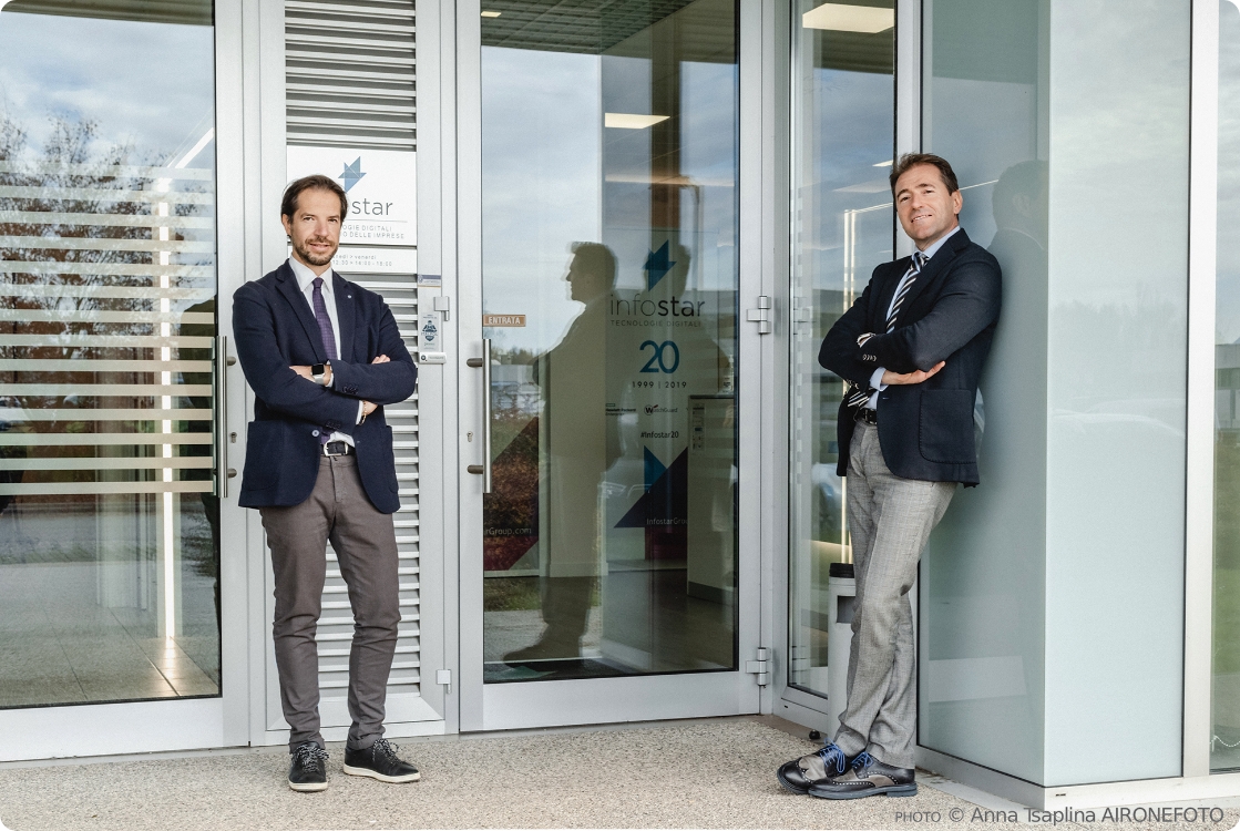 Da destra Cristian Feregotto, fondatore e Presidente di Infostar S.r.l. con Luca Noacco Vice Presidente.